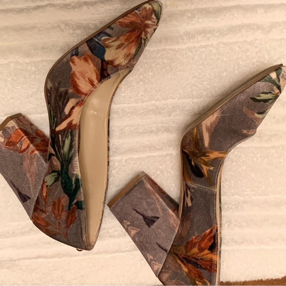 Nine West Multicolor Floral Block Heels